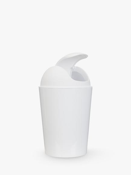 John Lewis Soft Touch Flip Top Bathroom Bin - view 2, White