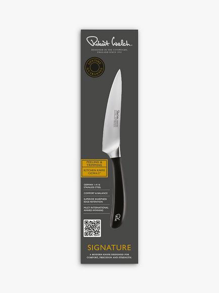 Robert Welch Signature Stainless Steel Utility Knife, 12cm - view 2, Silver/Black