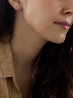 IBB 9ct Gold Round Cubic Zirconia Stud Earrings, Pink - view 2, Pink