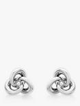 IBB 9ct White Gold Knot Stud Earrings, White