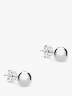 IBB 9ct White Gold Ball Stud Earrings - view 2, White Gold