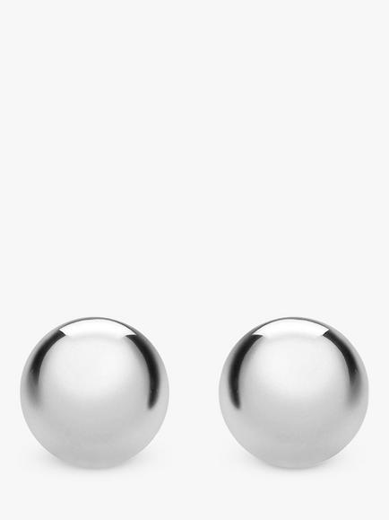 IBB 9ct White Gold 7mm Ball Stud Earrings, White Gold, White Gold