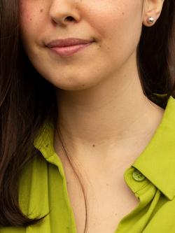 IBB 9ct White Gold 7mm Ball Stud Earrings, White Gold - view 2, White Gold