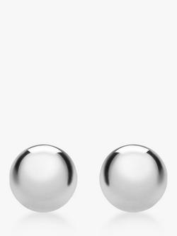 IBB 9ct White Gold Ball Stud Earrings, 9mm, White Gold, White Gold