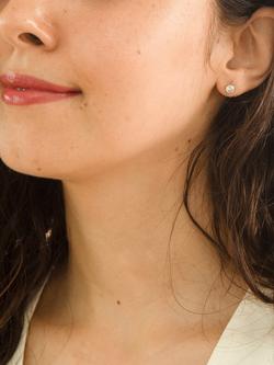 IBB 9ct White Gold Round Cubic Zirconia Stud Earrings - view 2, White Gold