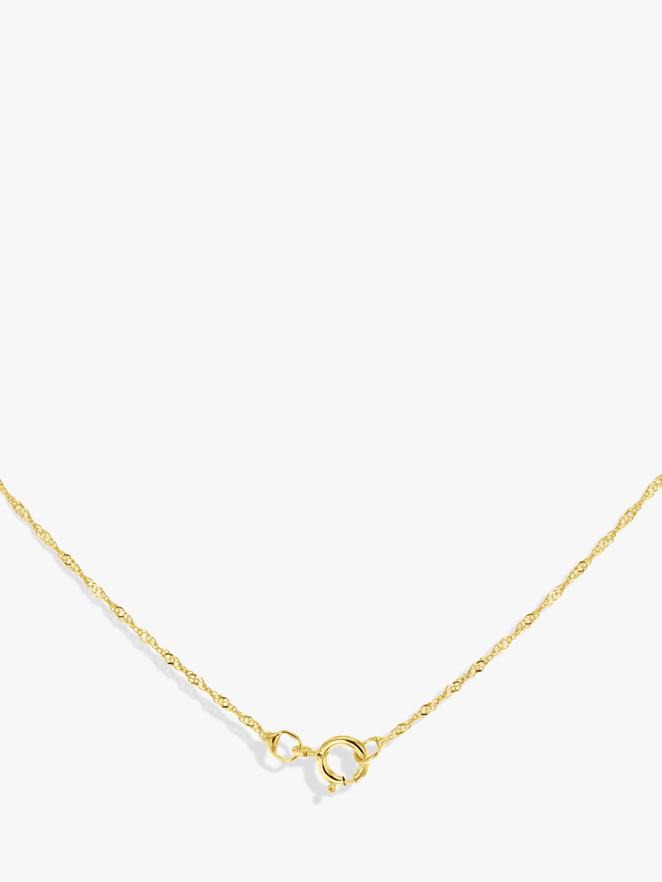 Product image 3 of 4, which shows IBB 9ct Yellow Gold Twist Curb Chain Heart Pendant Necklace, Gold