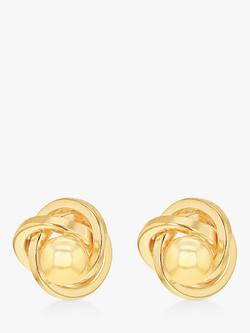 IBB 9ct Yellow Gold Knot Stud Earrings, Yellow Gold, Yellow Gold
