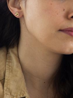 IBB 9ct Yellow Gold Knot Stud Earrings, Yellow Gold - view 2, Yellow Gold