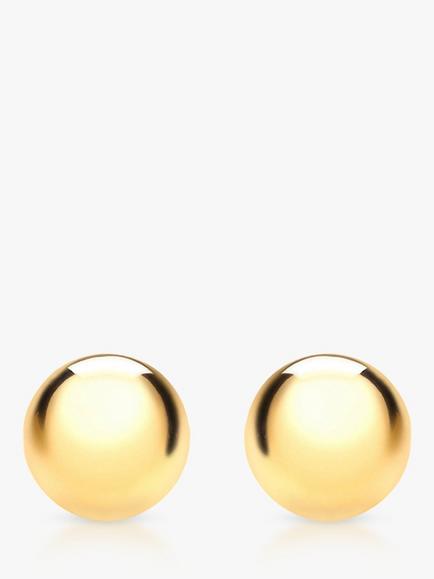 IBB 9ct Yellow Gold Ball Stud Earrings, Yellow Gold