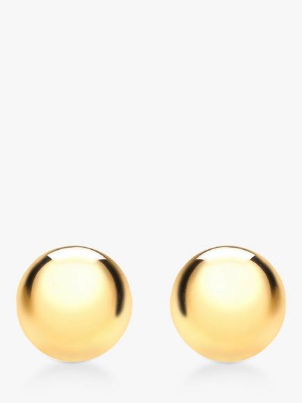 IBB 9ct Yellow Gold 8mm Ball Stud Earrings, Yellow Gold, Yellow Gold