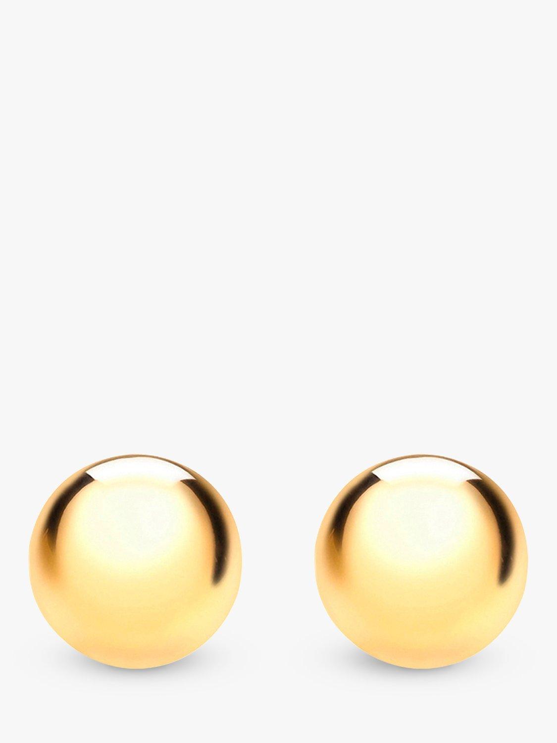 Product image 1 of 4, which shows IBB 9ct Yellow Gold Half Ball Stud Earrings, Yellow Gold