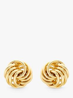 IBB 9ct Gold Mini Rose Stud Earrings, Gold, Gold
