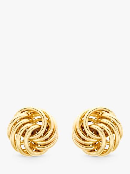 IBB 9ct Gold Mini Rose Stud Earrings, Gold, Gold