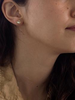 IBB 9ct Gold Cultured Pearl Knot Stud Earrings, Gold - view 2, Gold