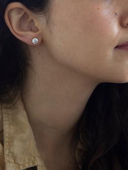 IBB 9ct Gold Round Cubic Zirconia Stud Earrings, Gold - view 2, Gold