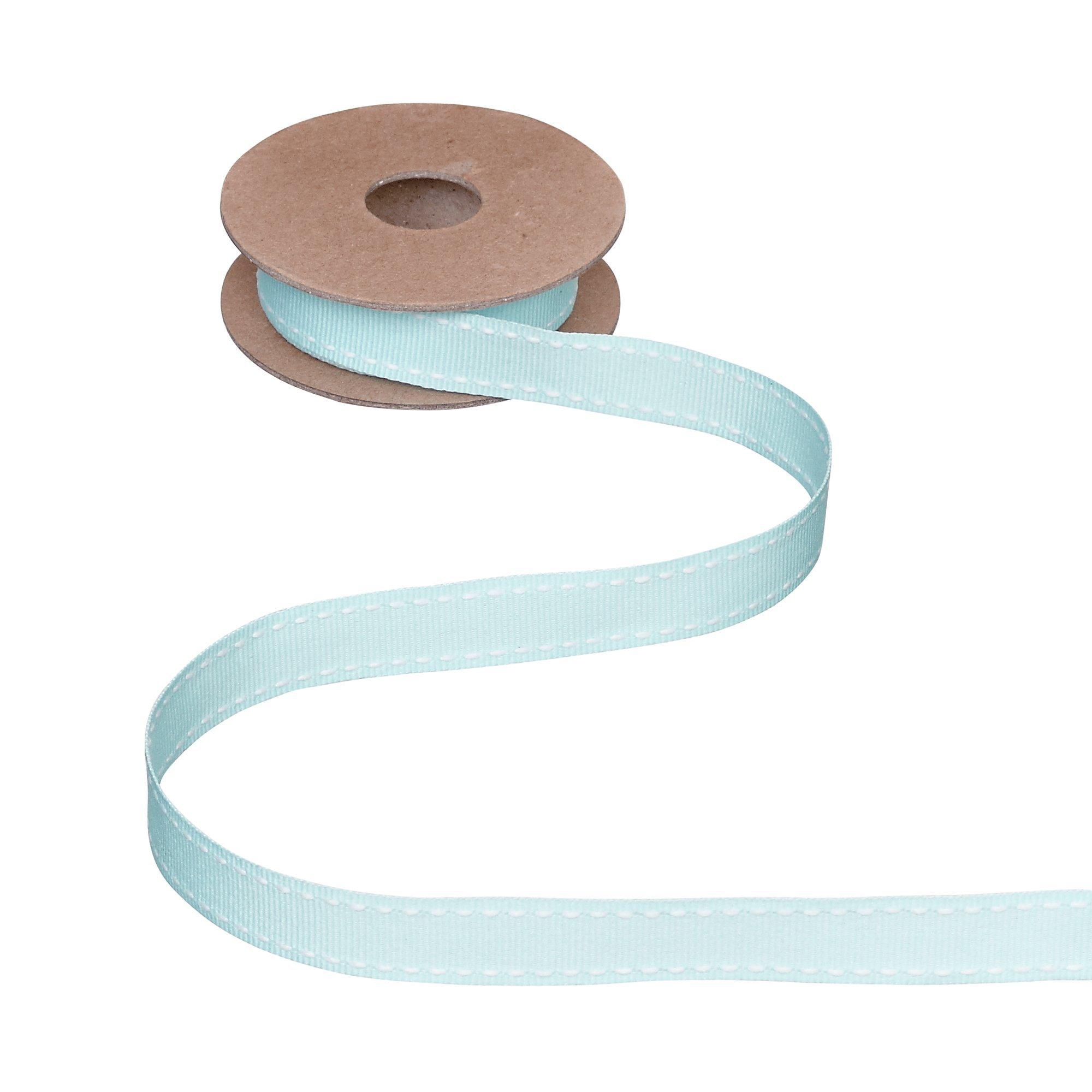 John Lewis Grosgrain Stitch Ribbon, 5m, Baby Blue