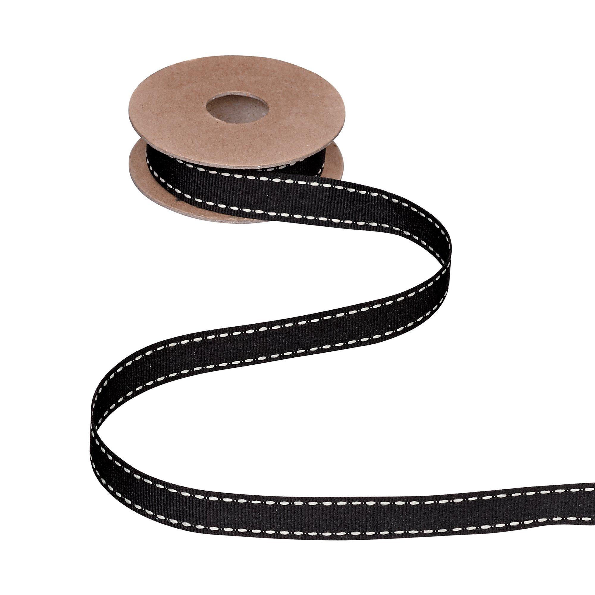 John Lewis Grosgrain Stitch Ribbon, 5m, Black