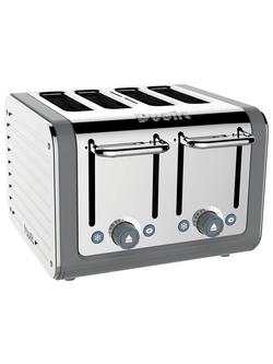 Dualit Architect 4 Slice Toaster - view 2, Polished Steel / Grey