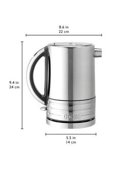 Dualit Architect Kettle, 1.5L - view 2, Polished Steel/Grey