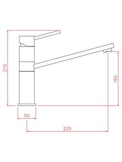 John Lewis Blade Kitchen Tap - view 2, Brushed Nickel