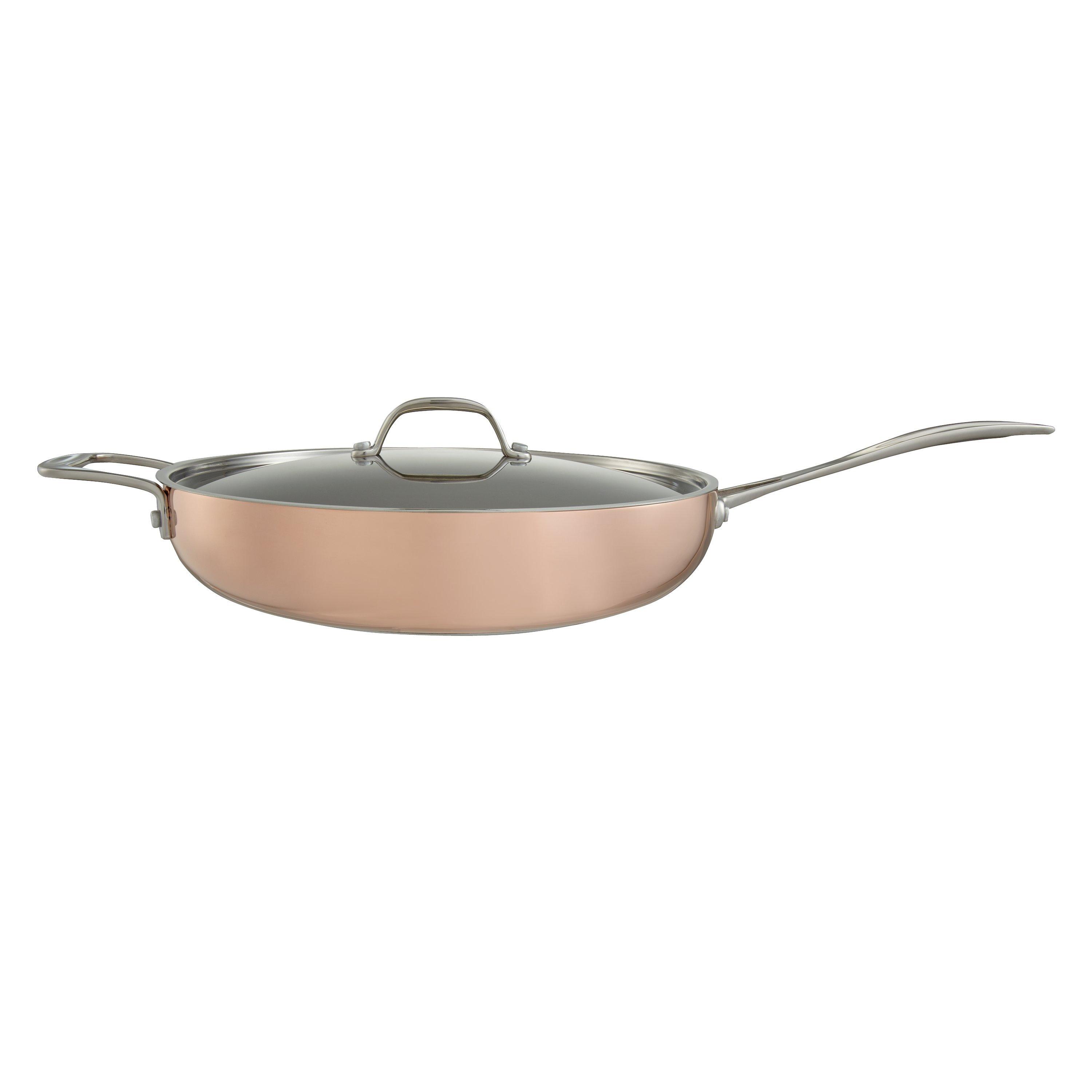 John Lewis Copper Saute Pan with Lid, Dia.28cm