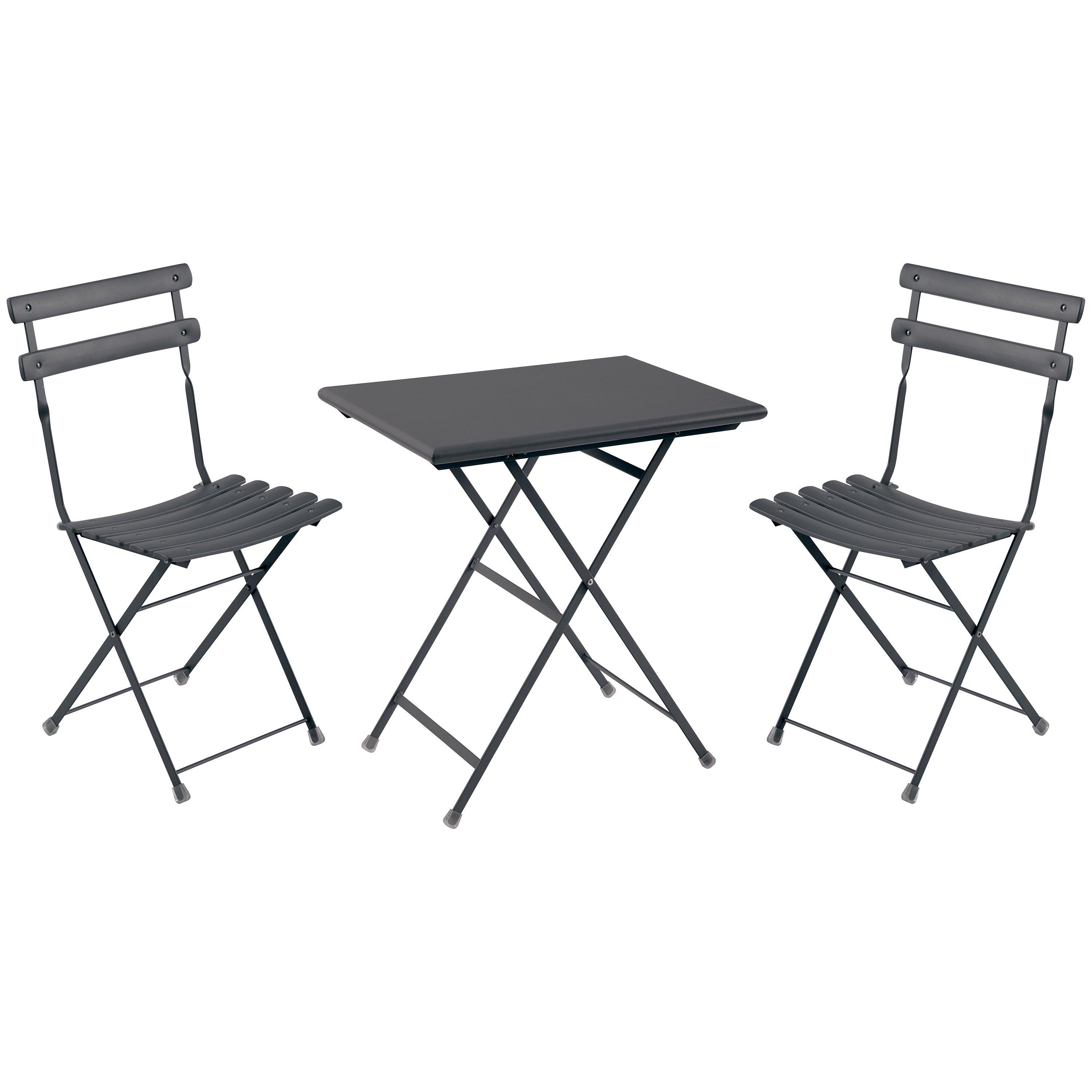 EMU Arc En Ciel Steel Garden Bistro Table and Chairs Set, Iron