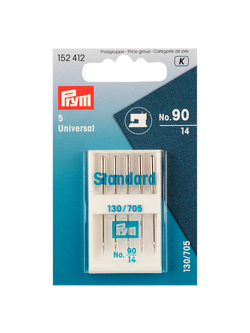 Prym Sewing Machine Needles, 130/705 90/14, Pack of 5, Silver