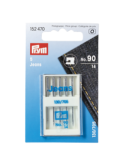 Prym Jeans Sewing Machine Needles, 130/705 90/14, Pack of 5, 