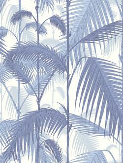 Cole & Son Palm Jungle Wallpaper, Blue On White, 95/1005
