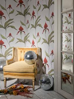Cole & Son Orchid Wallpaper - view 2, Bronze On Slate, 95/10056