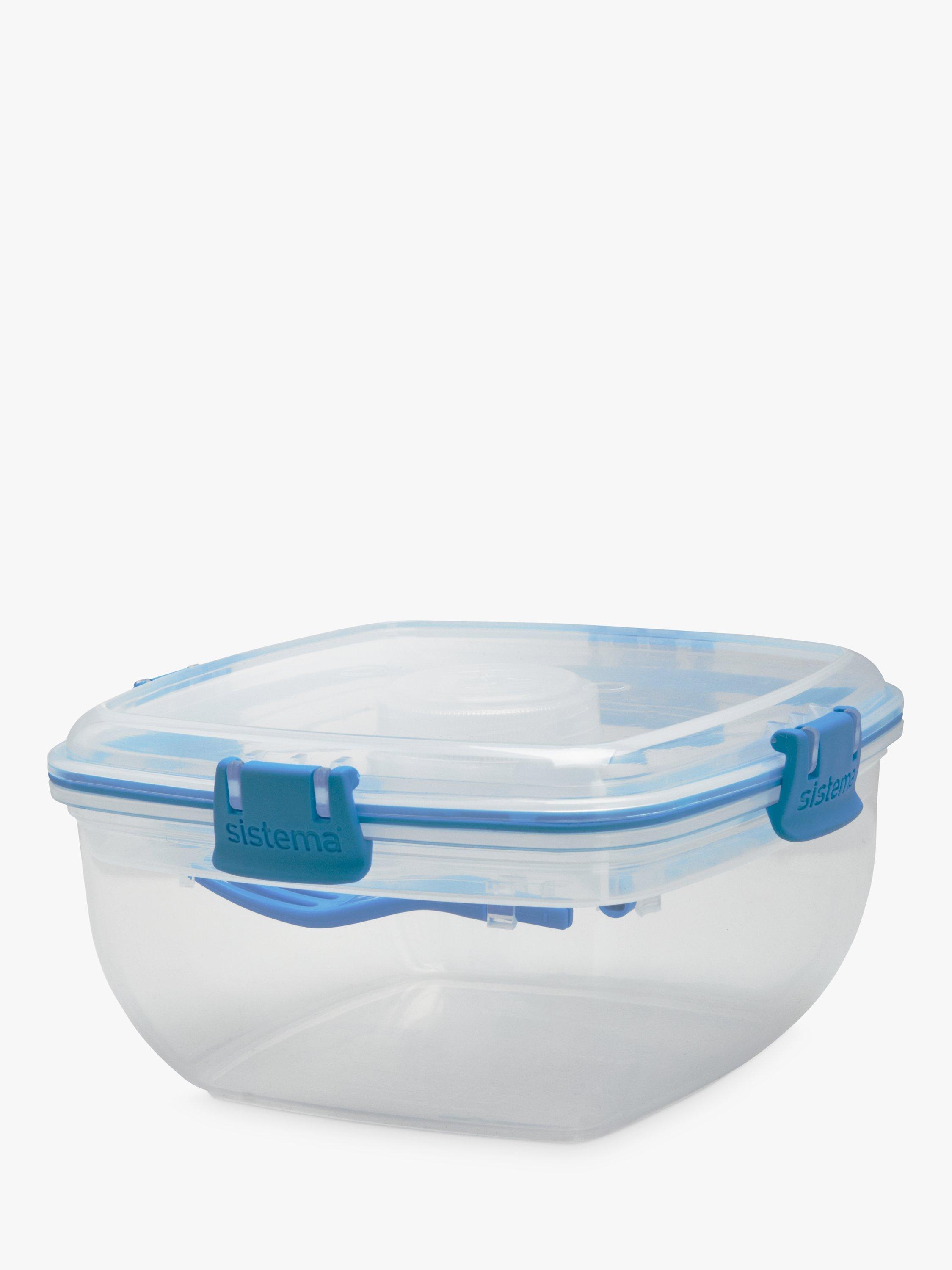 Sistema Salad To Go Container, 1.1L, White/Blue