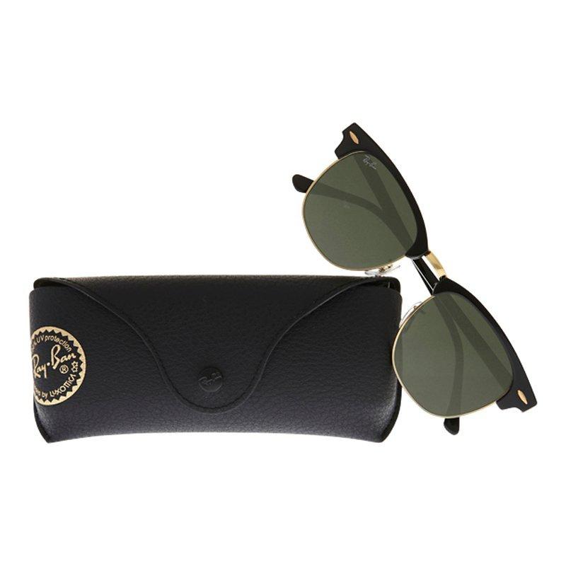 Product image 4 of 4, which shows Ray-Ban RB3016 Men's Classic Clubmaster Sunglasses, Ebony/Arista