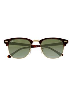 Ray-Ban RB3016 Men's Classic Clubmaster Sunglasses - view 2, Mock Tortoise