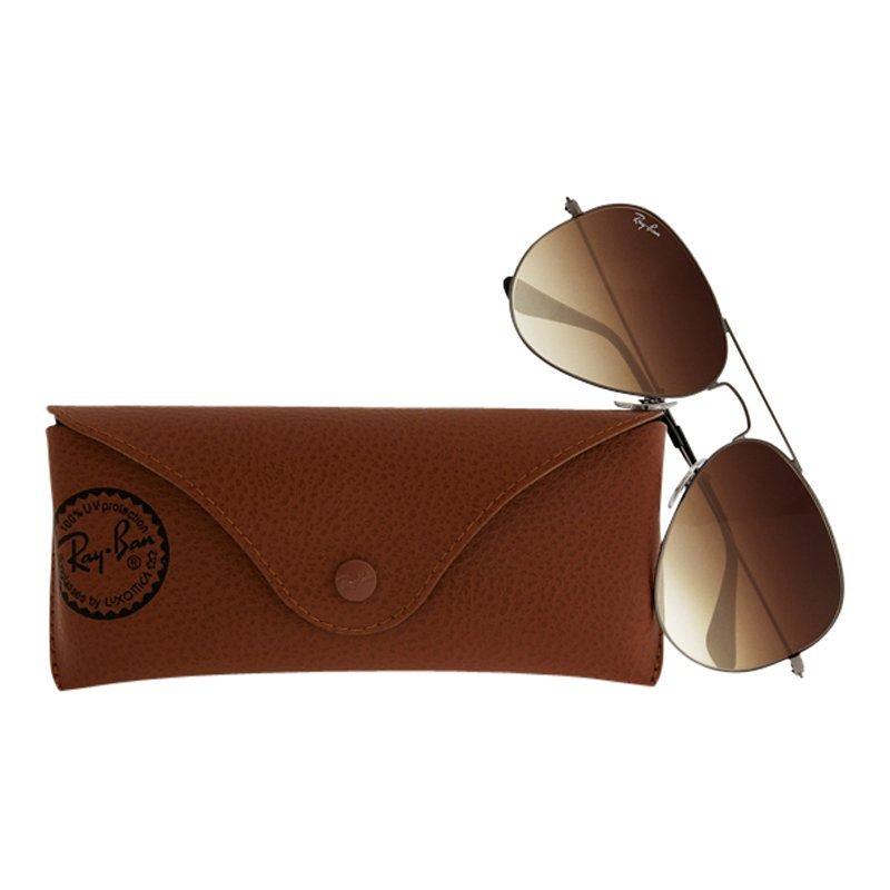 Product image 4 of 4, which shows Ray-Ban RB3025 Iconic Aviator Sunglasses, Gunmetal/Dark Brown