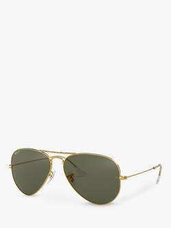 Ray-Ban RB3025 Iconic Aviator Sunglasses, Gold