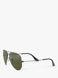 Ray-Ban RB3025 Iconic Aviator Sunglasses, Gunmetal