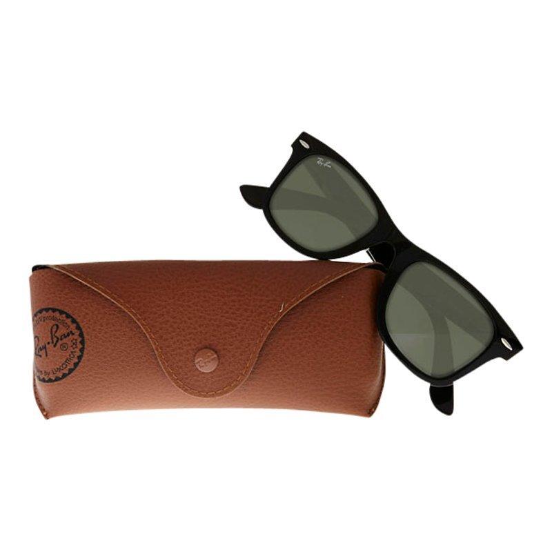 Ray-Ban RB2140 Original Wayfarer Sunglasses, Green Lenses, Black