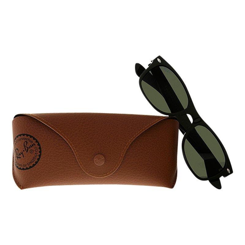Product image 4 of 4, which shows Ray-Ban RB2132 New Wayfarer Oval Sunglasses, Black/Green