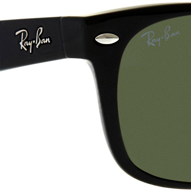 Product image 3 of 4, which shows Ray-Ban RB2132 New Wayfarer Oval Sunglasses, Black/Green