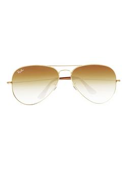 Ray-Ban RB3025 Iconic Aviator Sunglasses - view 2, Gold/Brown