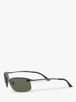 Ray-Ban RB3183 Polarised Rectangular Sunglasses - view 2, Gunmetal/Grey