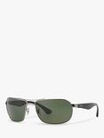 Ray-Ban RB3492 Highstreet Top Bar Sunglasses, Gunmetal