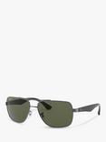 Ray-Ban RB3483 Highstreet Polarised Square Sunglasses, Gunmetal