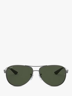 Ray-Ban RB8313 Polarised Aviator Sunglasses, Gunmetal/Grey Gradient - view 2, Gunmetal/Grey Gradient
