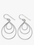 Nina B Sterling Silver Triple Loop Drop Earrings