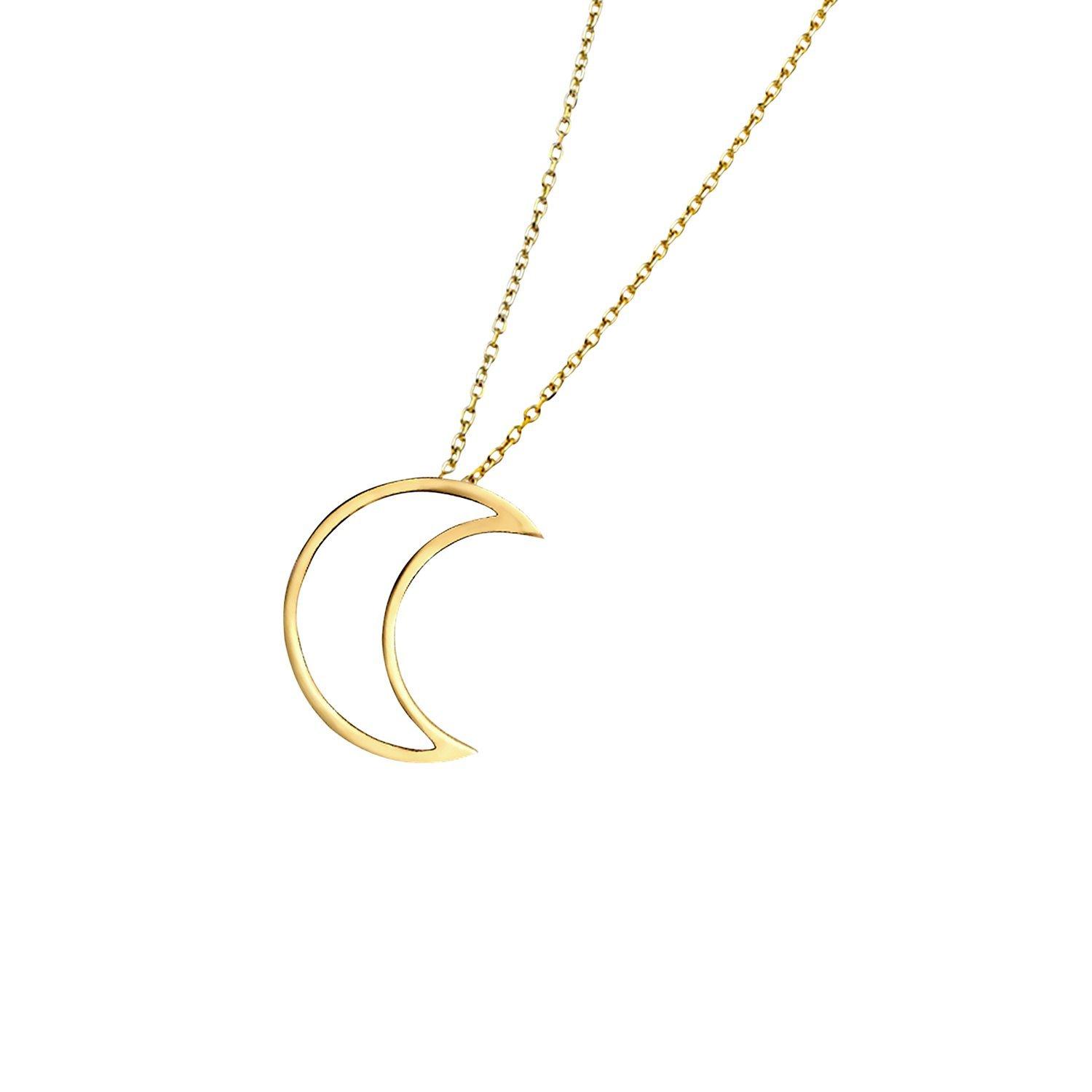 Product image 1 of 3, which shows London Road 9ct Gold Portobello Starry Night Open Moon Pendant, Gold
