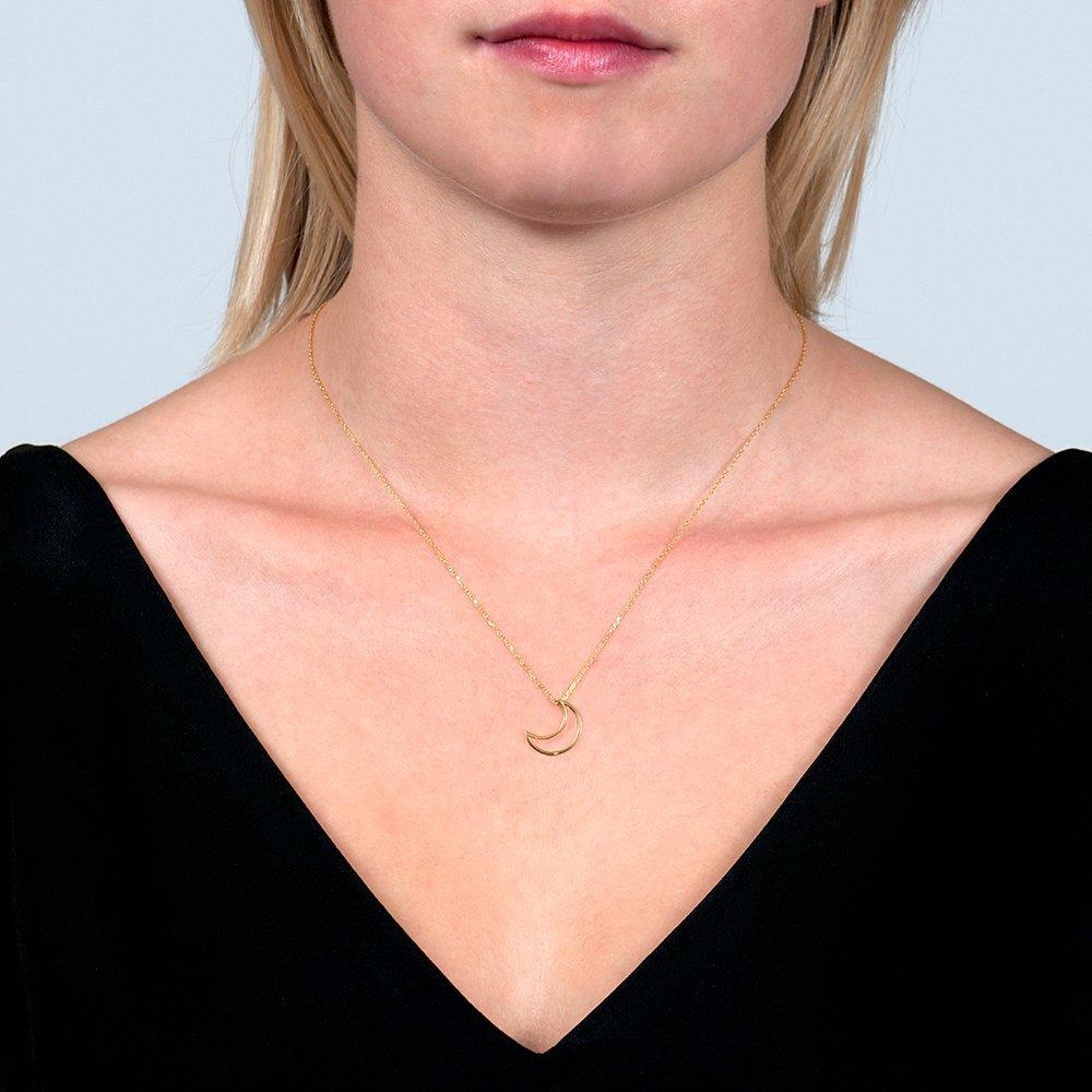 Product image 2 of 3, which shows London Road 9ct Gold Portobello Starry Night Open Moon Pendant, Gold