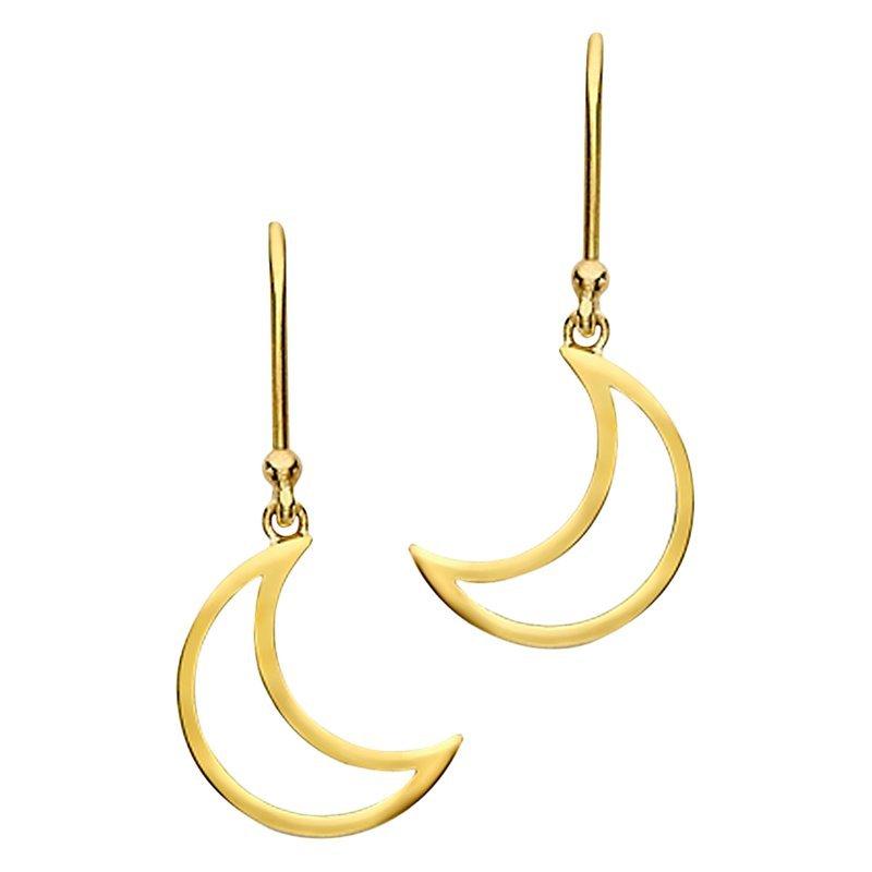 Product image 1 of 3, which shows London Road 9ct Gold Portobello Starry Night Moon Drop Earrings, Gold