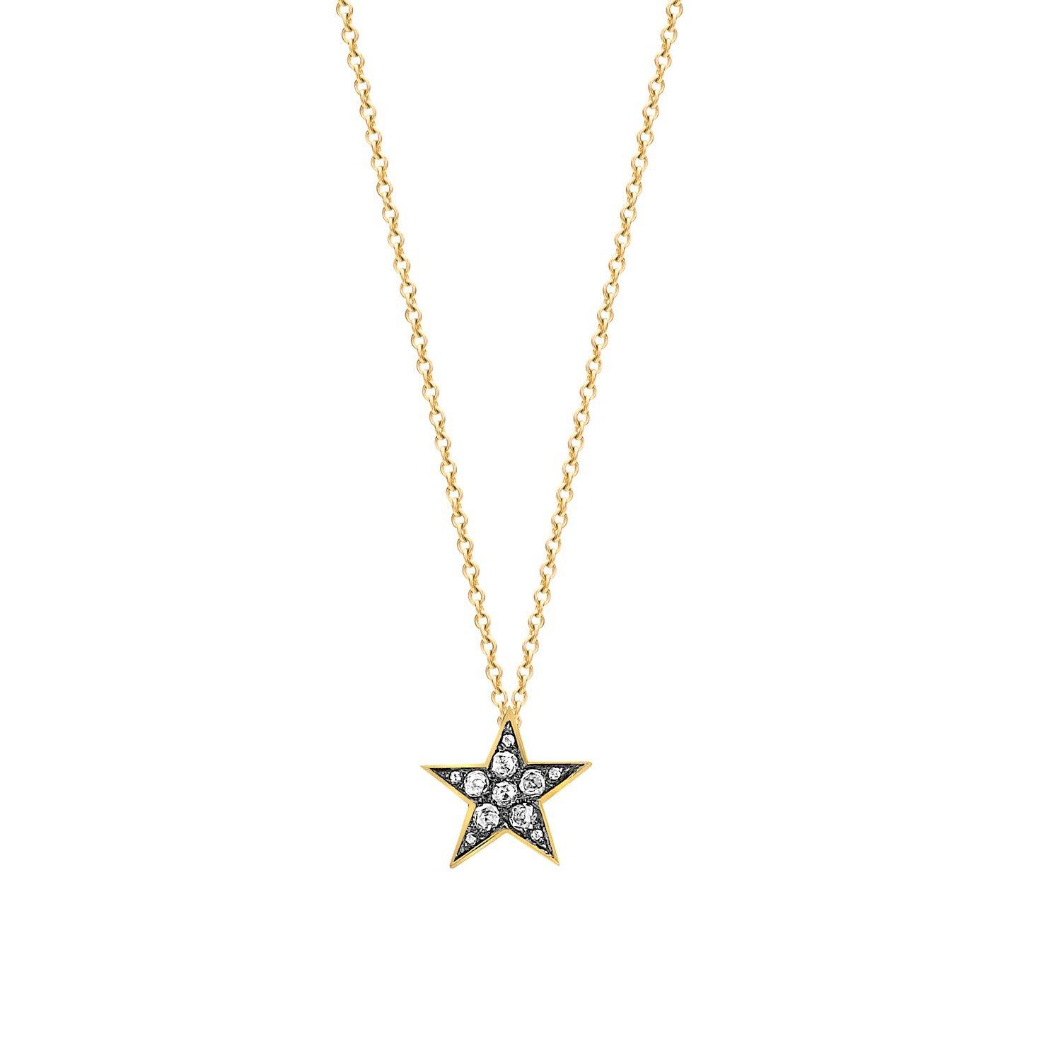Product image 1 of 3, which shows London Road 9ct Gold Portobello Starry Night Diamond Star Pendant, Yellow Gold