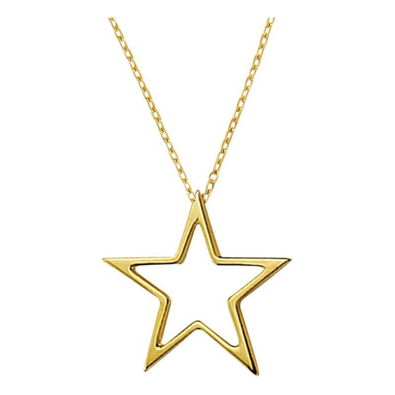Product image 1 of 3, which shows London Road 9ct Gold  Portobello Starry Night Open Star Pendant, Gold